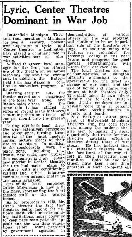 Center Theatre - 1943 Article (newer photo)